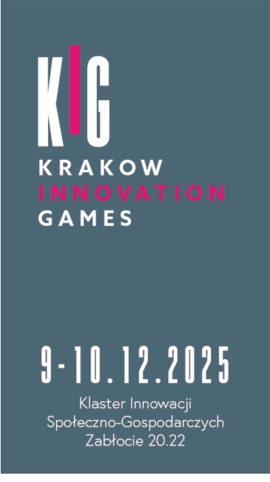 KIG – Krakow Innovation Games 9–10.12.2025, Klaster Innowacji Społeczno-Gospodarczych, Zabłocie 20.22